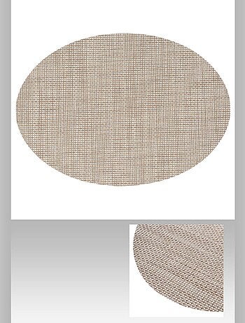 Lot de 2 Sets de table oval effet tissé - 45 x 35 cm - Marron/Beige