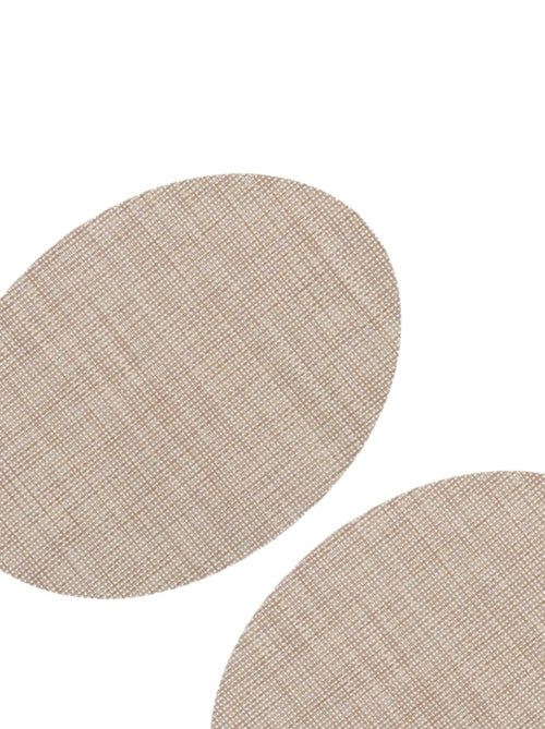 Lot de 2 Sets de table oval effet tissé - 45 x 35 cm - Marron/Beige - Kiabi