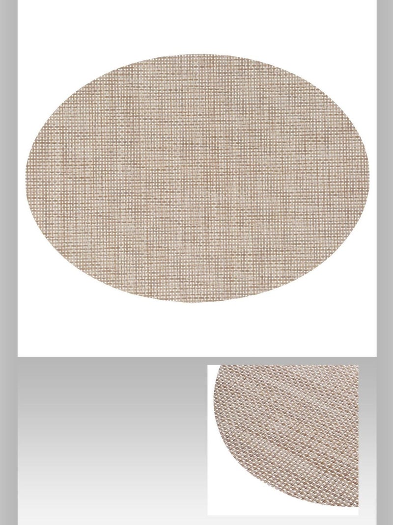 Lot de 2 Sets de table oval effet tissé - 45 x 35 cm - Marron/Beige Marron - Kiabi