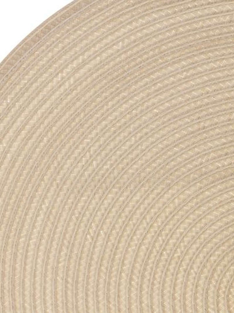 Lot de 2 sets de table Tressés Ronds - Diam. 38 cm - Noir Beige - Kiabi