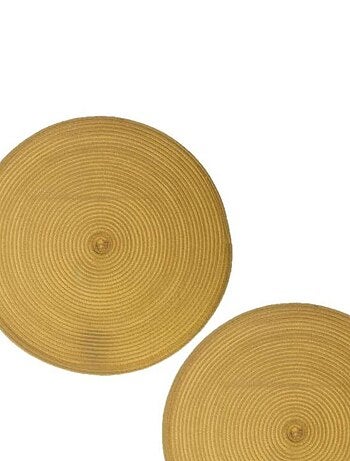 Lot de 2 sets de table Tressés Ronds - Diam. 38 cm - Noir