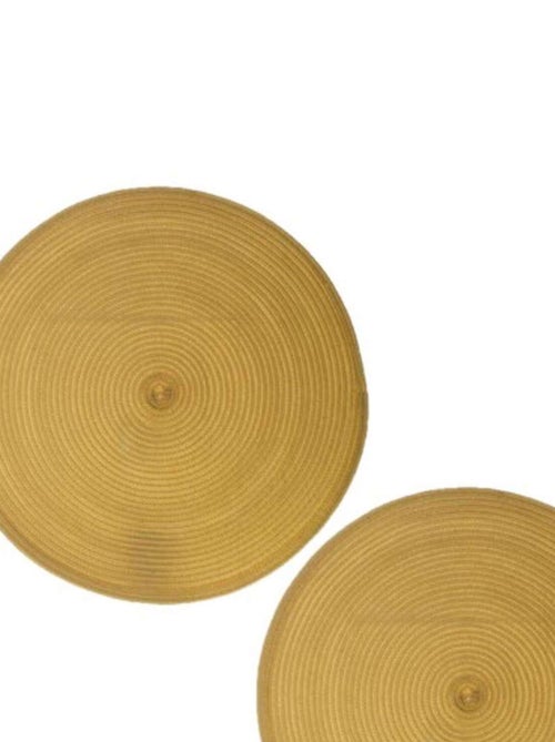 Lot de 2 sets de table Tressés Ronds - Diam. 38 cm - Noir - Kiabi