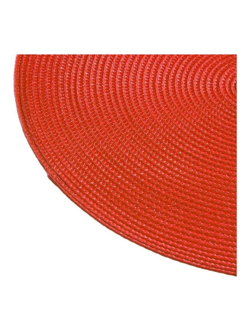 Lot de 2 sets de table Tressés Ronds - Diam. 38 cm - Noir Rouge - Kiabi