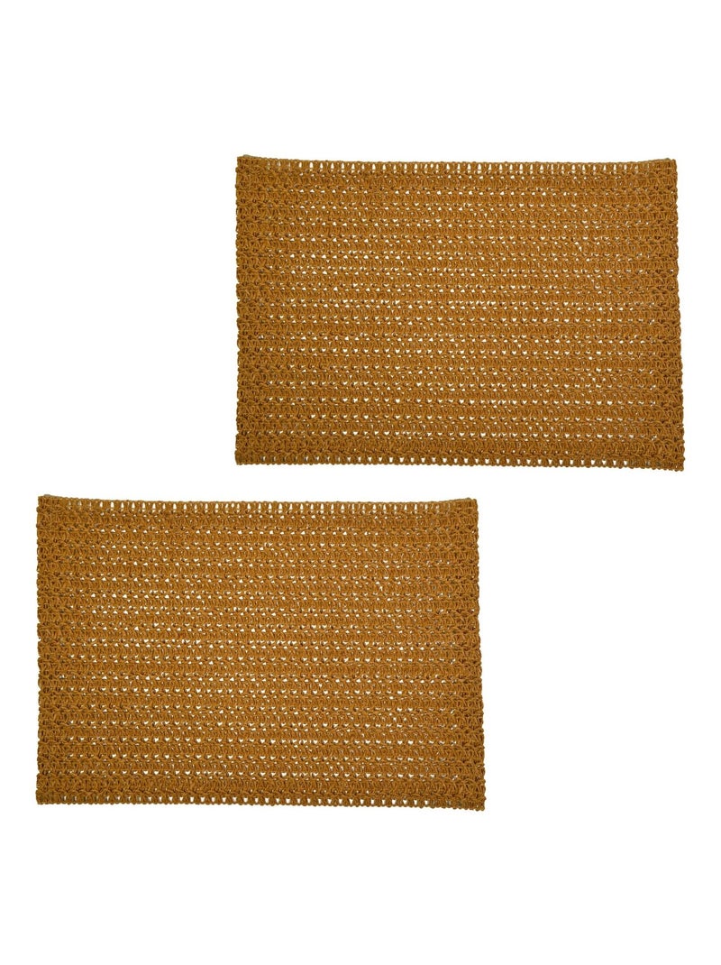 Lot de 2 sets de tables rectangles en jute TORSA Marron - Kiabi