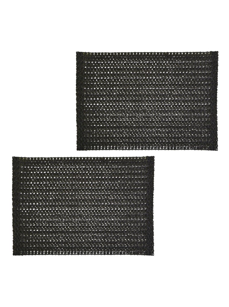 Lot de 2 sets de tables rectangles en jute TORSA Noir - Kiabi
