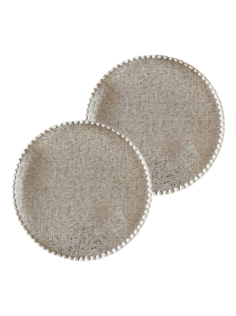 Lot de 2 sets de tables ronds en jute ALAGO Argent - Kiabi