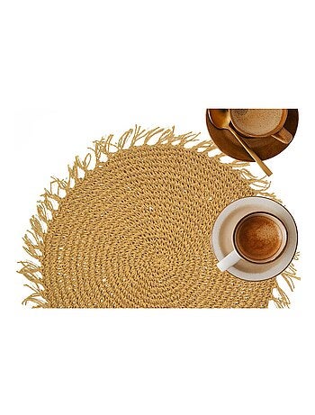 Lot de 2 sets de tables ronds en jute FILI