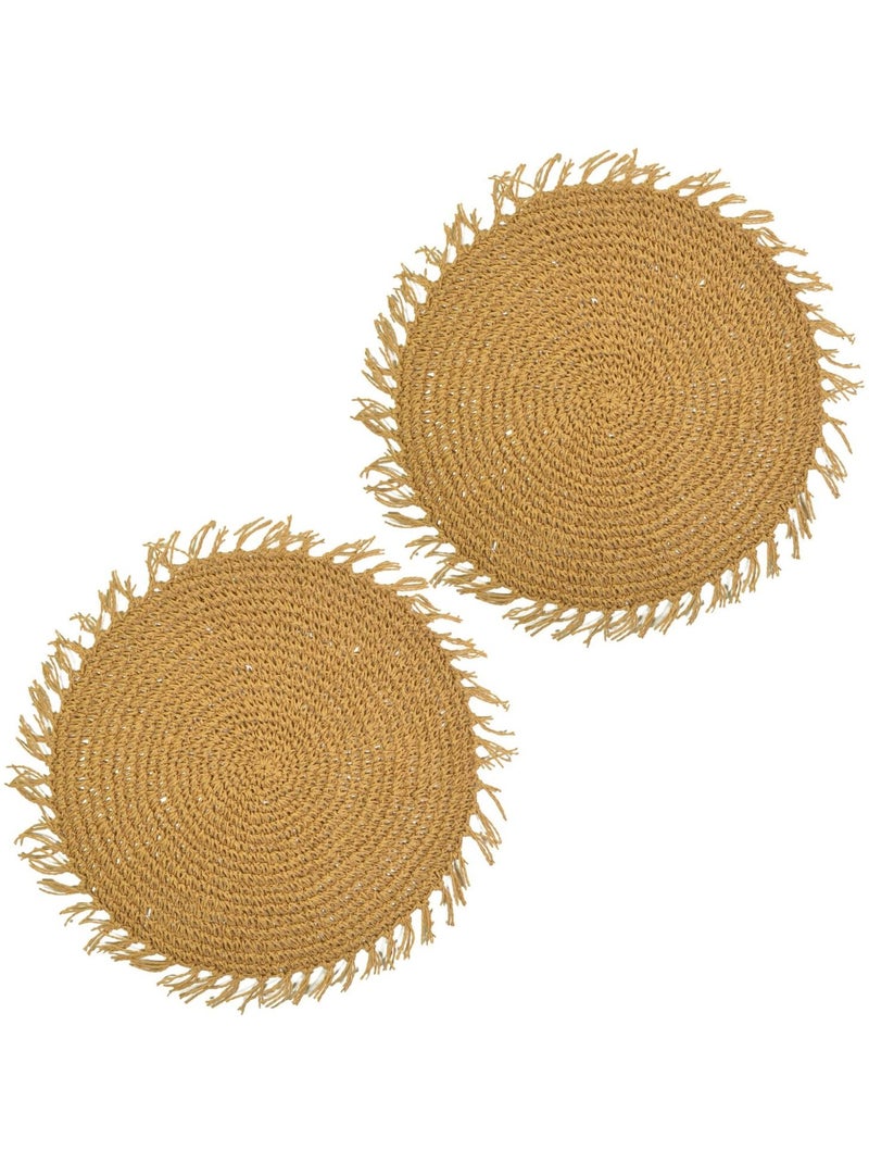 Lot de 2 sets de tables ronds en jute FILI Marron - Kiabi
