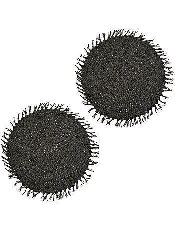 Lot de 2 sets de tables ronds en jute FILI