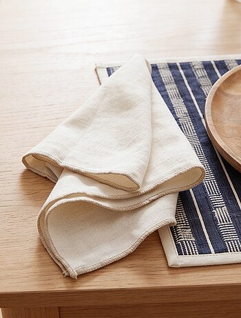 Lot de 2 sets de table/serviettes unis 2 en 1 32 x 40 cm - Kiabi Home