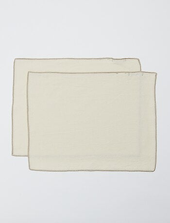 Lot de 2 sets de table/serviettes unis 2 en 1 32 x 40 cm - Kiabi Home