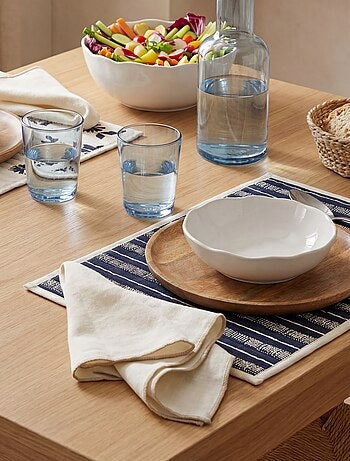 Lot de 2 sets de table/serviettes unis 2 en 1 32 x 40 cm - Kiabi Home
