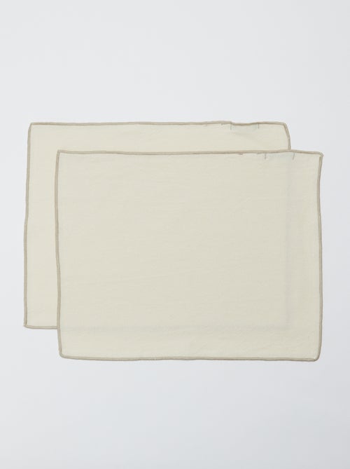 Lot de 2 sets de table/serviettes unis 2 en 1 32 x 40 cm - Kiabi Home - Kiabi
