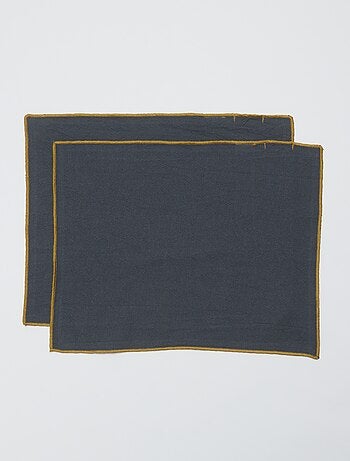 Lot de 2 sets de table/serviettes unis 2 en 1 32 x 40 cm - Kiabi Home