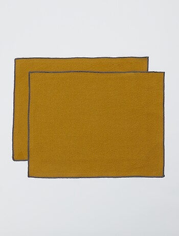 Lot de 2 sets de table/serviettes unis 2 en 1 32 x 40 cm - Kiabi Home
