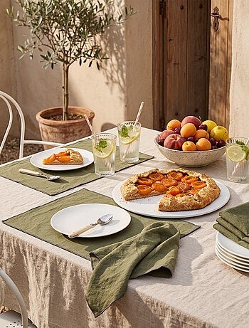 Lot de 2 sets de table/serviettes unis 2 en 1 32 x 40 cm - Kiabi Home