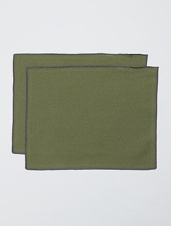 Lot de 2 sets de table/serviettes unis 2 en 1 32 x 40 cm - Kiabi Home