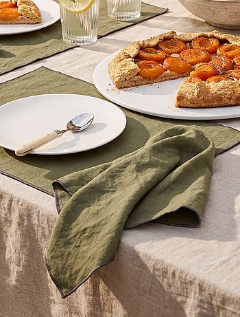 Lot de 2 sets de table/serviettes unis 2 en 1 32 x 40 cm - Kiabi Home
