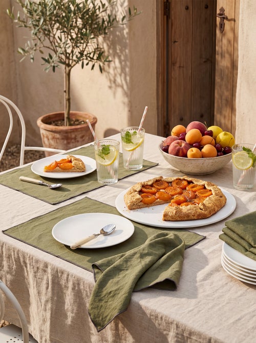 Lot de 2 sets de table/serviettes unis 2 en 1 32 x 40 cm - Kiabi Home - Kiabi