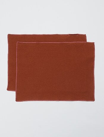 Lot de 2 sets de table/serviettes unis 2 en 1 32 x 40 cm - Kiabi Home