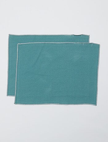 Lot de 2 sets de table/serviettes unis 2 en 1 32 x 40 cm - Kiabi Home