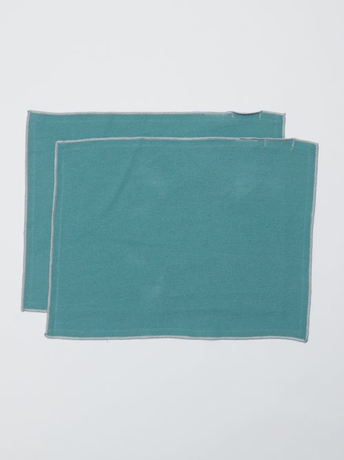 Lot de 2 sets de table/serviettes unis 2 en 1 32 x 40 cm - Kiabi Home - Kiabi