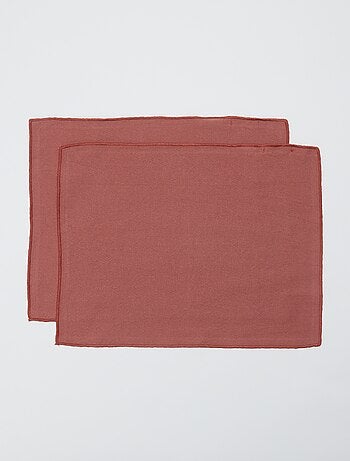 Lot de 2 sets de table/serviettes unis 2 en 1 32 x 40 cm - Kiabi Home