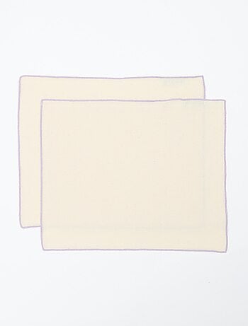 Lot de 2 sets de table/serviettes unis 2 en 1 (32x40 cm) - Kiabi Home