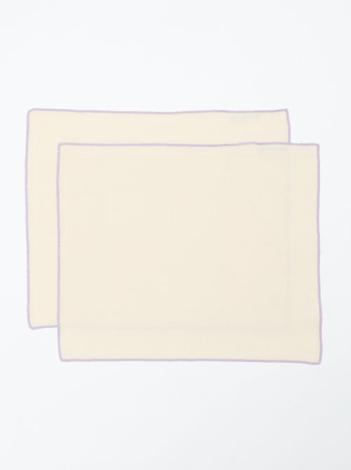 Lot de 2 sets de table/serviettes unis 2 en 1 (32x40 cm) - Kiabi Home - Kiabi