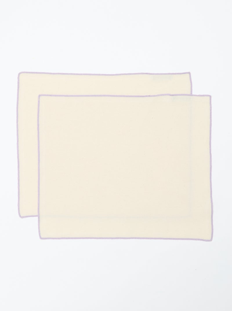 Lot de 2 sets de table/serviettes unis 2 en 1 (32x40 cm) - Kiabi Home Beige - Kiabi