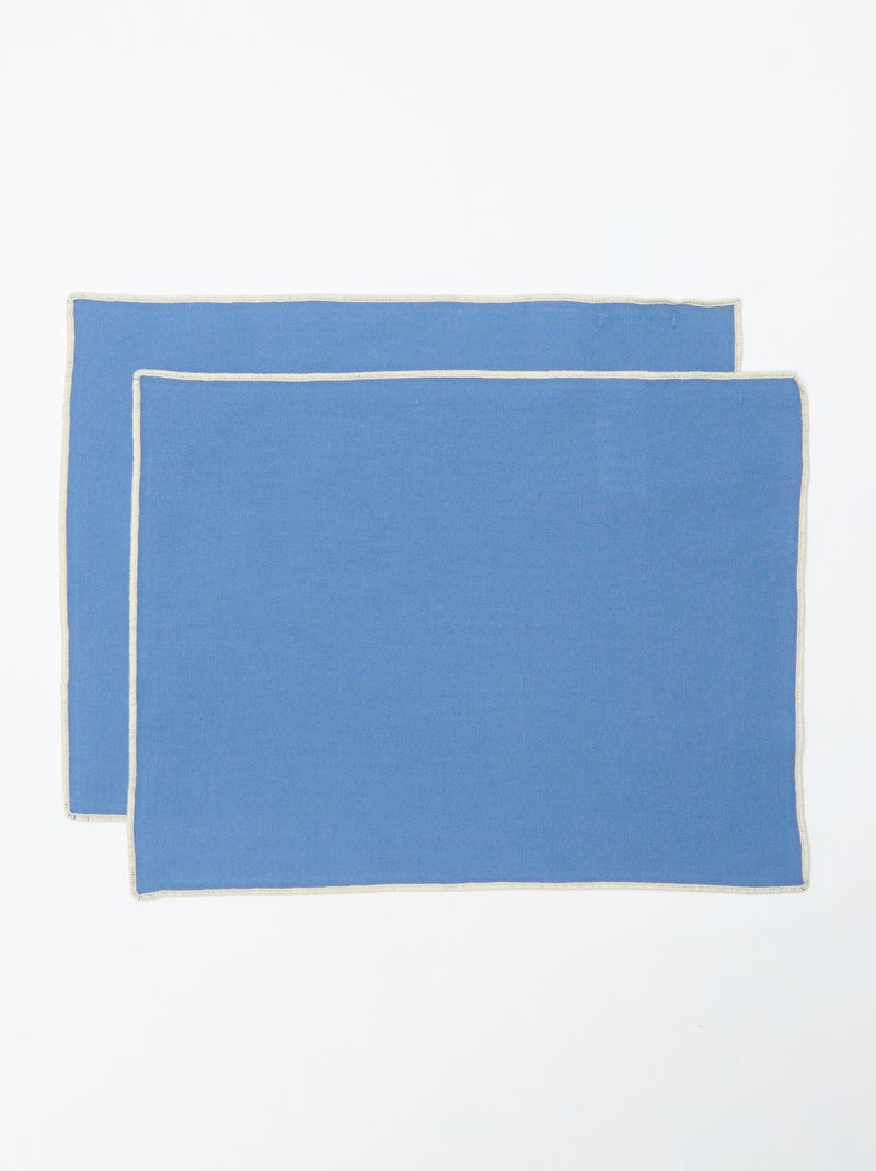 Lot de 2 sets de table/serviettes unis 2 en 1 (32x40 cm) - Kiabi Home Bleu - Kiabi