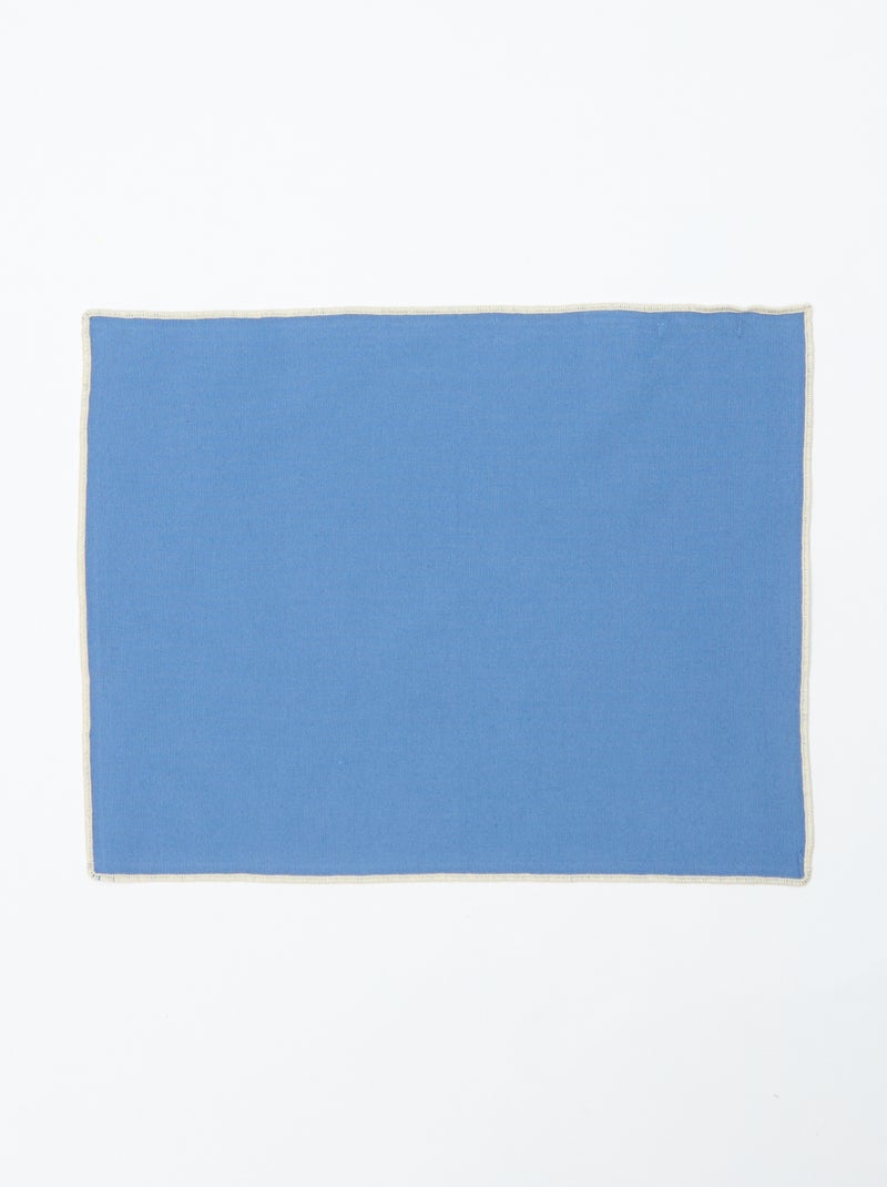 Lot de 2 sets de table/serviettes unis 2 en 1 (32x40 cm) - Kiabi Home Bleu - Kiabi