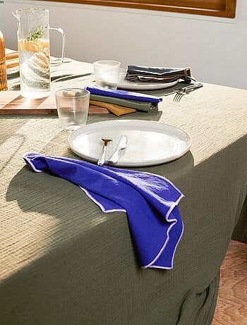 Lot de 2 sets de table/serviettes unis 2 en 1 (32x40 cm) - Kiabi Home