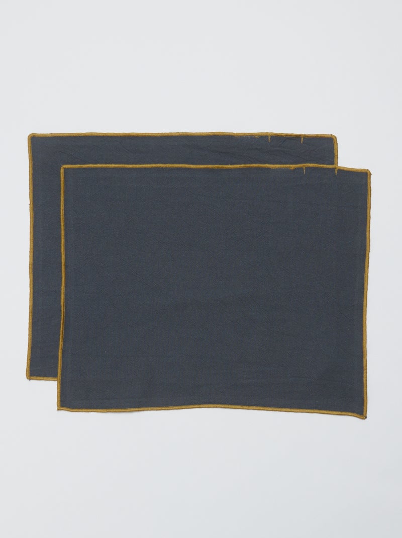 Lot de 2 sets de table/serviettes unis 2 en 1 (32x40 cm) - Kiabi Home Gris - Kiabi