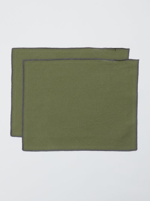 Lot de 2 sets de table/serviettes unis 2 en 1 (32x40 cm) - Kiabi Home - Kiabi