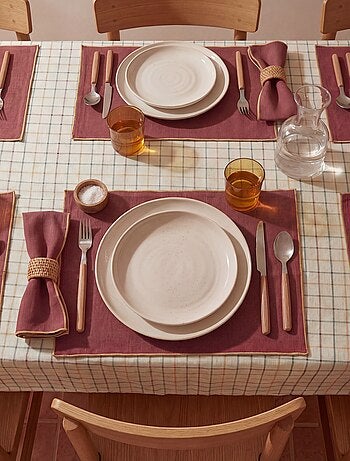 Lot de 2 sets de table/serviettes unis 2 en 1 (32x40 cm) - Kiabi Home