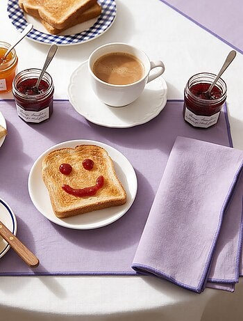 Lot de 2 sets de table/serviettes unis 2 en 1 (32x40 cm) - Kiabi Home