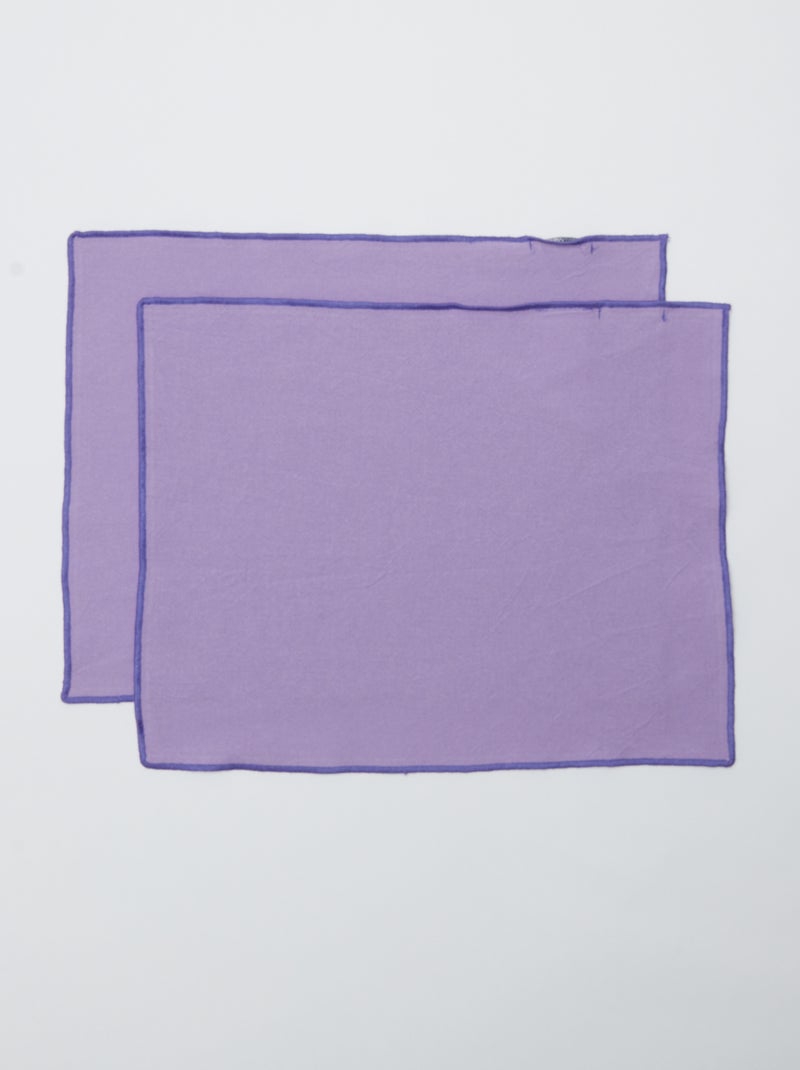 Lot de 2 sets de table/serviettes unis 2 en 1 32x40 cm - Kiabi Home Violet - Kiabi