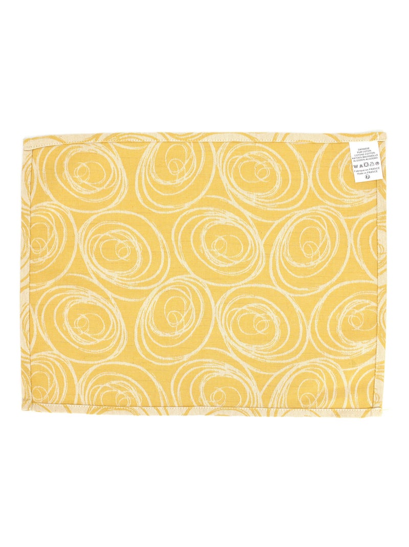 Lot de 2 sets table 35x45 Jacquard SPIRALE Jaune - Kiabi