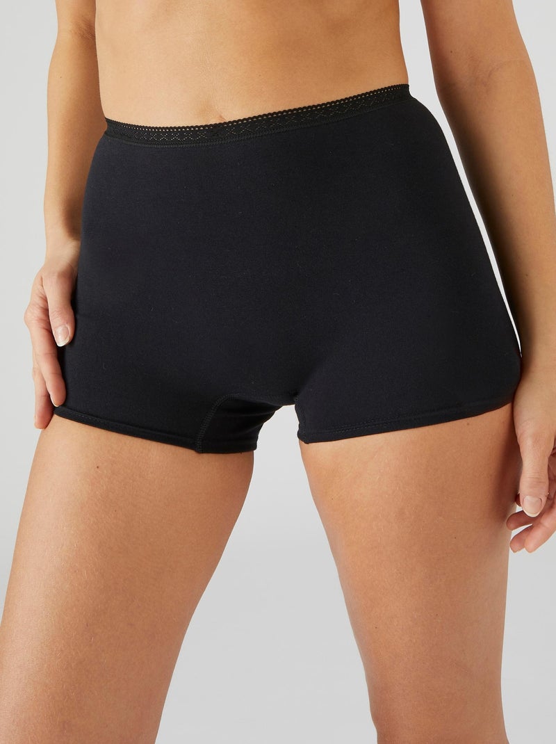 Lot de 2 shorties coton stretch - Damart Noir - Kiabi