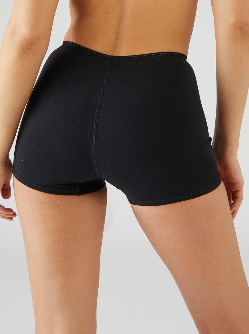 Lot de 2 shorties coton stretch - Damart Noir - Kiabi