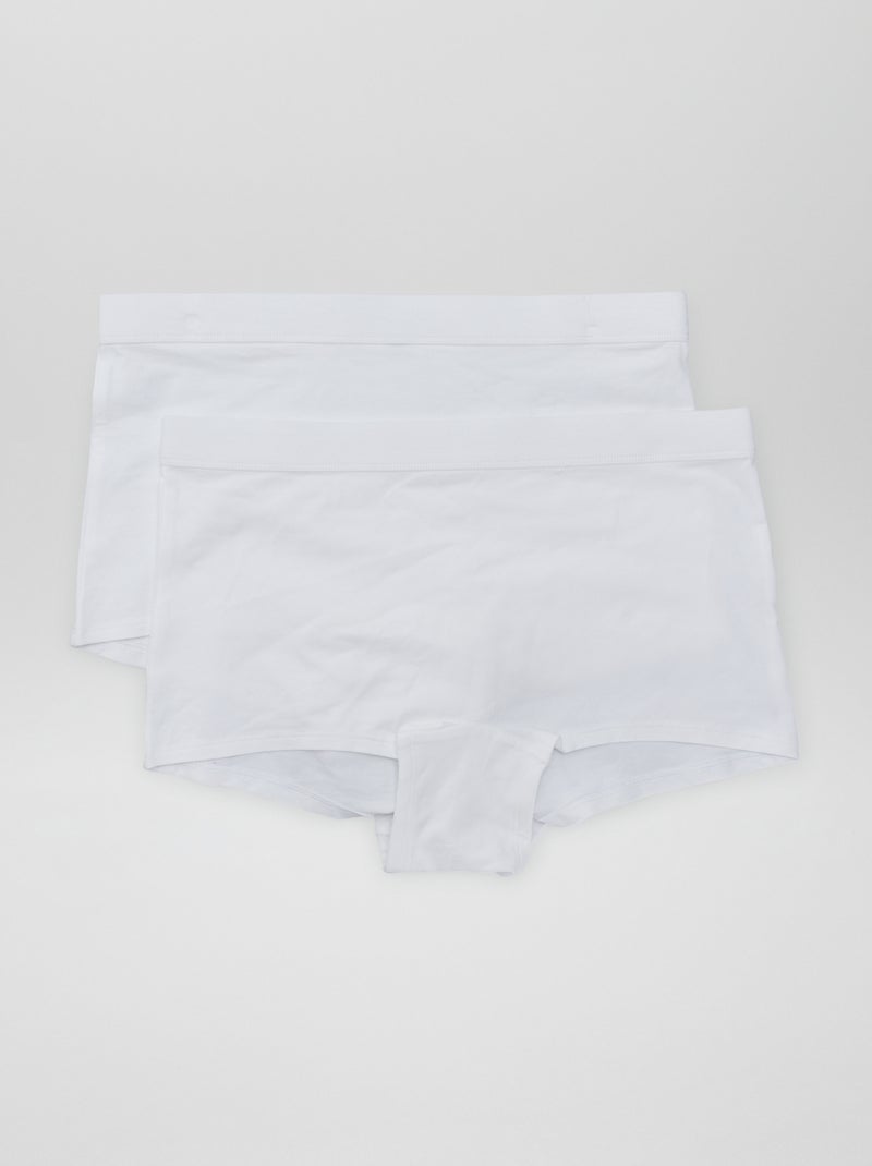 Lot de 2 shorties en coton Blanc - Kiabi