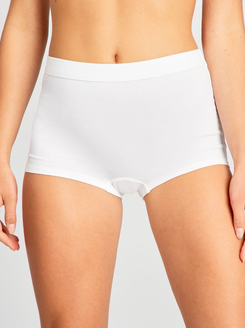 Lot de 2 shorties en coton Blanc - Kiabi
