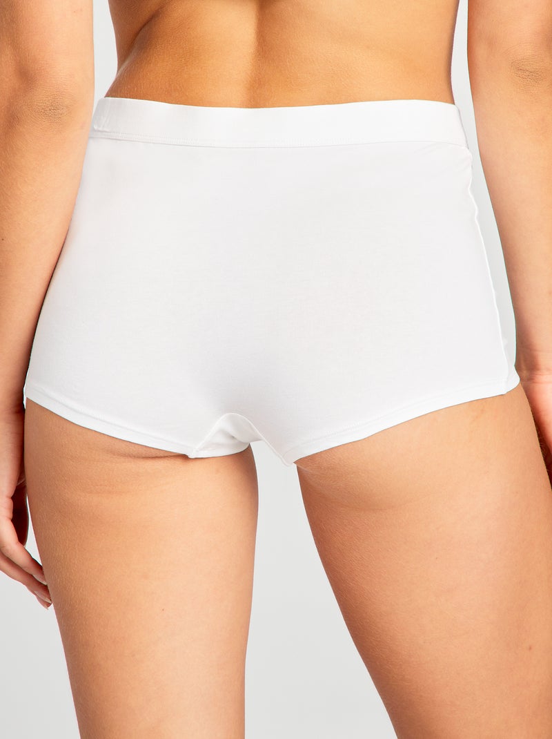 Lot de 2 shorties en coton Blanc - Kiabi