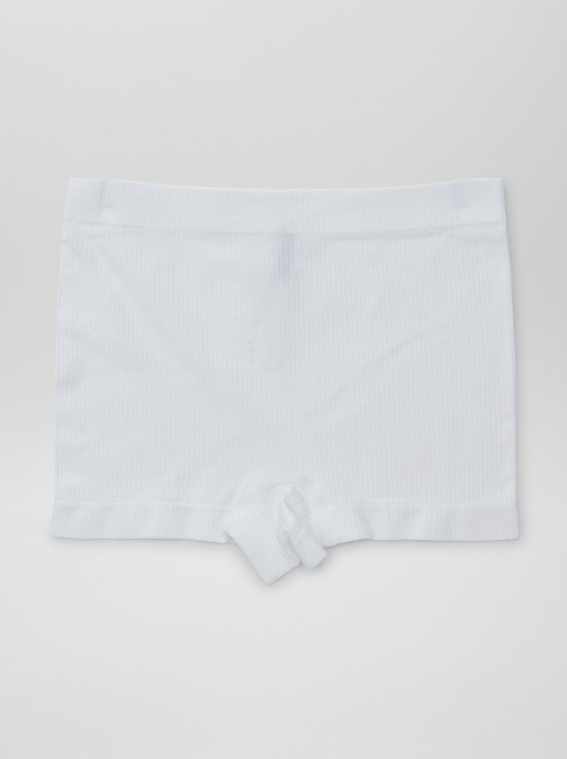 Lot de 2 shorties en maille côtelée Blanc - Kiabi