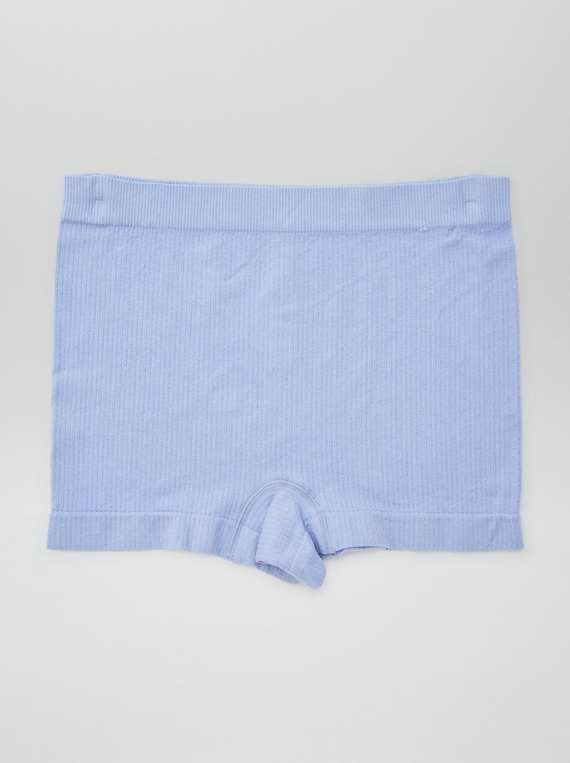 Lot de 2 shorties en maille côtelée Bleu - Kiabi