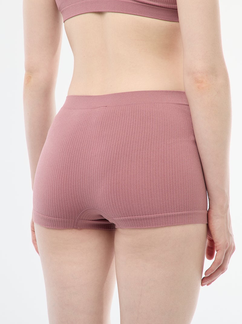 Lot de 2 shorties en maille côtelée Rose - Kiabi