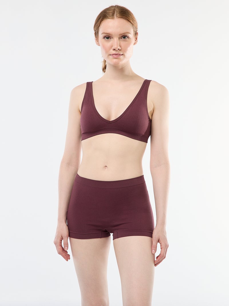 Lot de 2 shorties en maille côtelée Rose - Kiabi