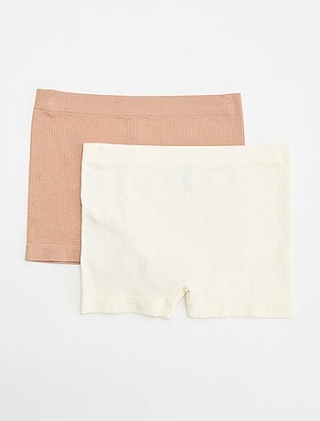 Lot de 2 shorties en maille côtelée