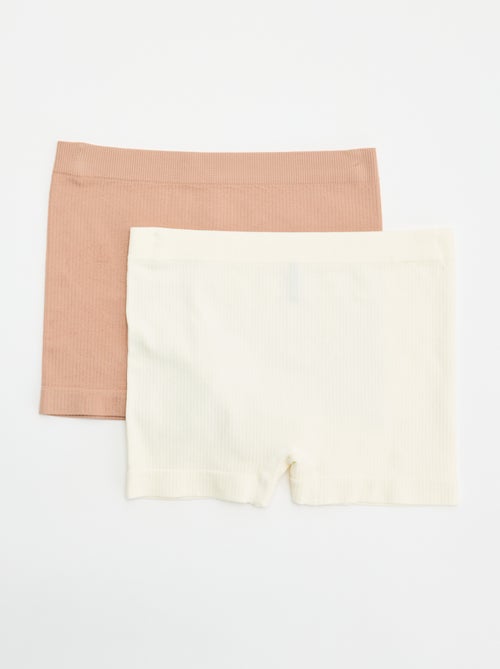 Lot de 2 shorties en maille côtelée - Kiabi